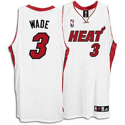 NBA Miami Heat 3 Dwyane Wade Authentic White Jersey